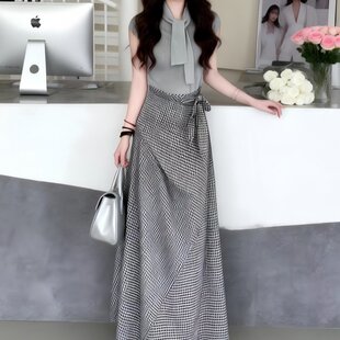 气质收腰针织上衣长裙两件套 法式 韩系高级穿搭一整套2026新款 夏季