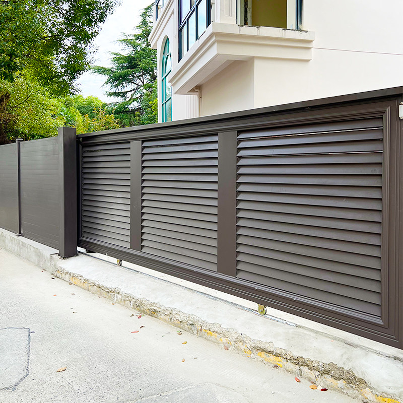 电动移门 庭院门 别墅大门遥控门 院子农村院墙大门 上海陆庆铝艺