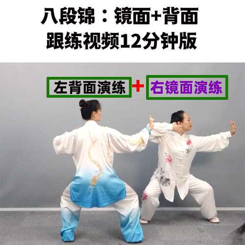 国体版八段锦镜像镜面加背面教学视频讲解教程学习12分钟跟练