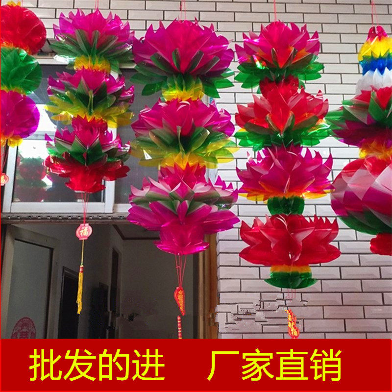端午节灯笼高档七彩水晶大小号莲灯笼