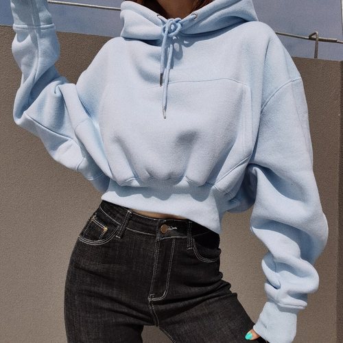 炒鸡暖的绒卫衣欧美风卡戴珊色系