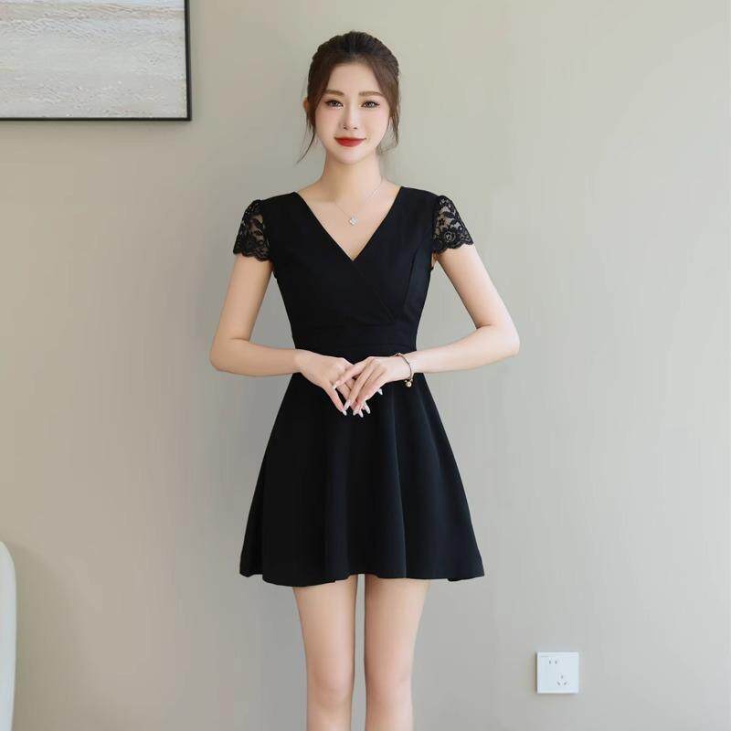 夜总店性感连衣裙女低胸显瘦遮肚浴场足疗技师工作服夜场上班衣服