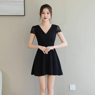 夜总店性感连衣裙女低胸显瘦遮肚浴场足疗技师工作服夜场上班衣服