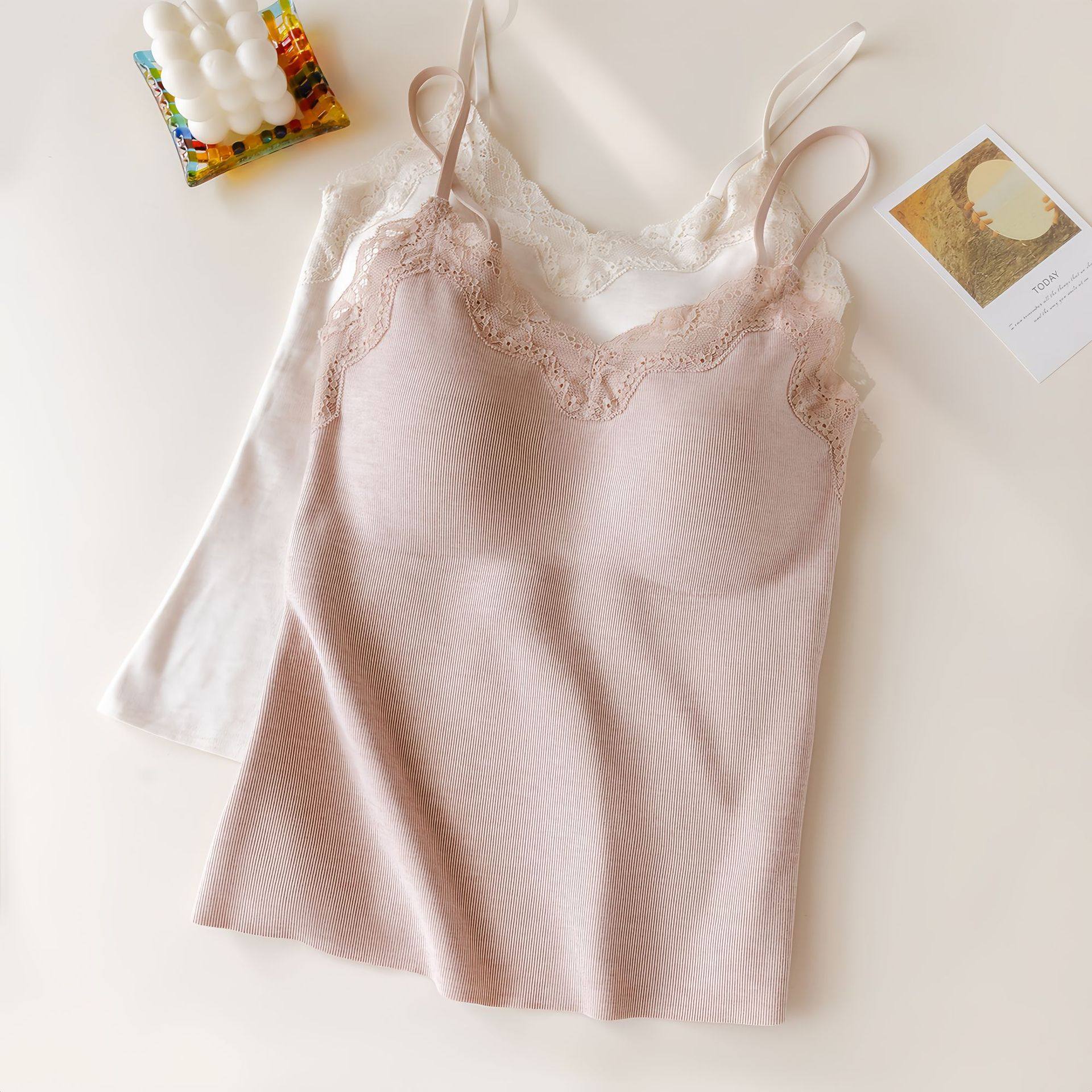 甜甜蕾丝双面磨绒吊带背心带胸垫美背上衣保暖打底内搭免穿文胸,女士内衣/男士内衣/家居服,保暖背心,淘宝优惠券,粉丝福利购,淘宝优惠卷