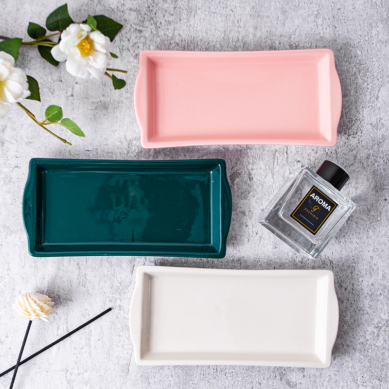 香薰托盘高档陶瓷杯托瓶托皂盒