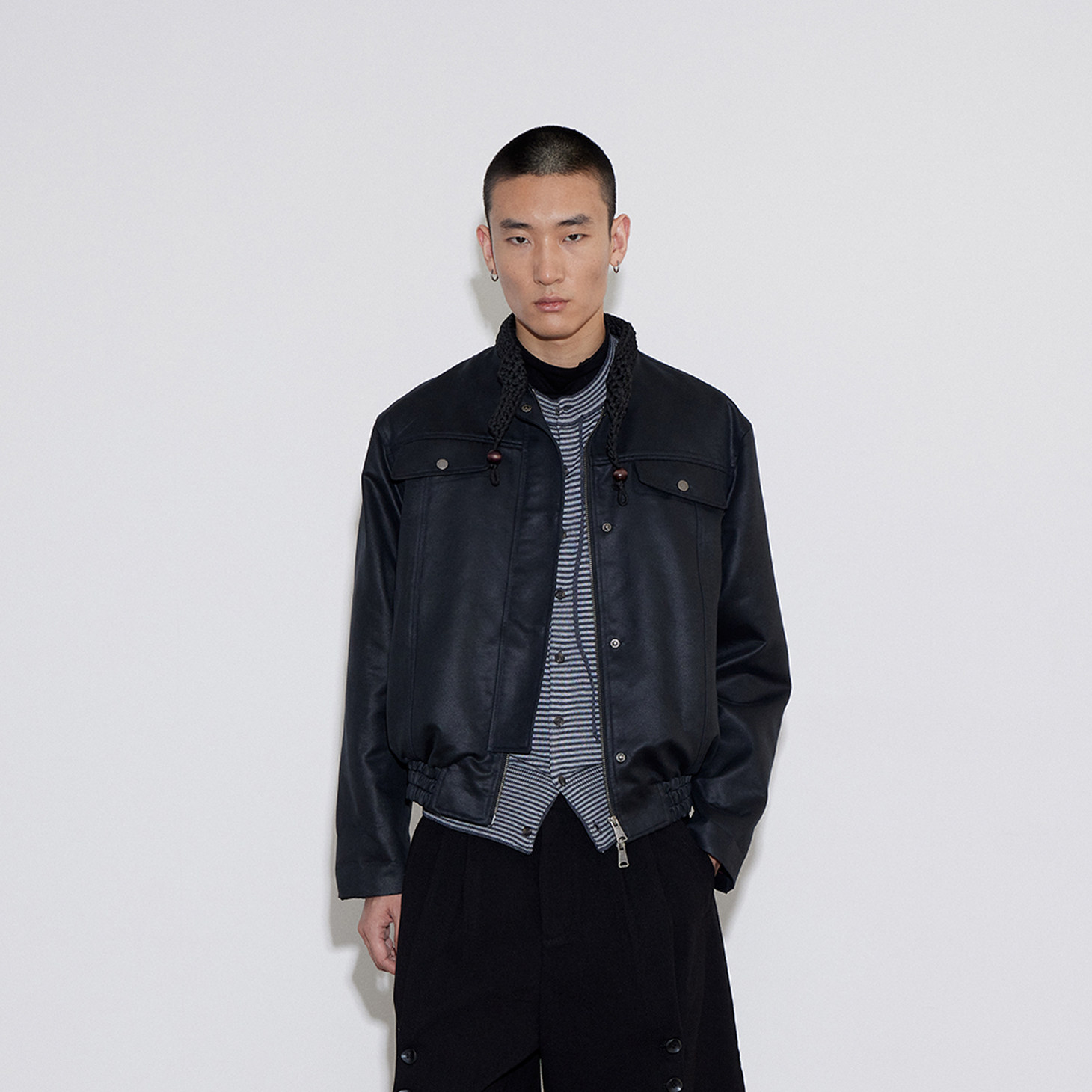 SoleMass Knitted Collar 编织领机车皮衣 洗水机车立领夹克上衣