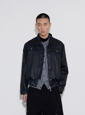 SoleMass Knitted Collar 编织领机车皮衣 洗水机车立领夹克上衣