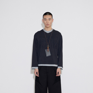 Sense 男女宽松长袖 镂空撞色层次感打底 T恤 layers SoleMass