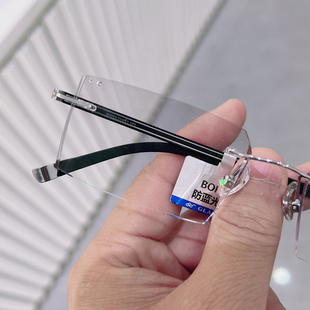 防雾纯钛无框近视眼镜男款 有可配度数眼镜框框变色成品超轻切边