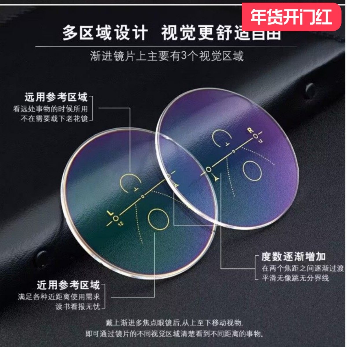 定制渐进多焦点老花镜看远看近变焦眼镜近视散光老花渐进镜片多焦