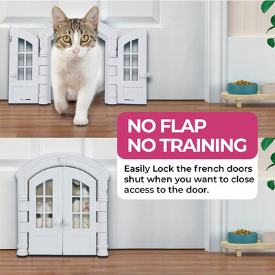 跨境货源 新款猫犬舍猫门狗洞 无翻盖门挡宠物门 French cat door