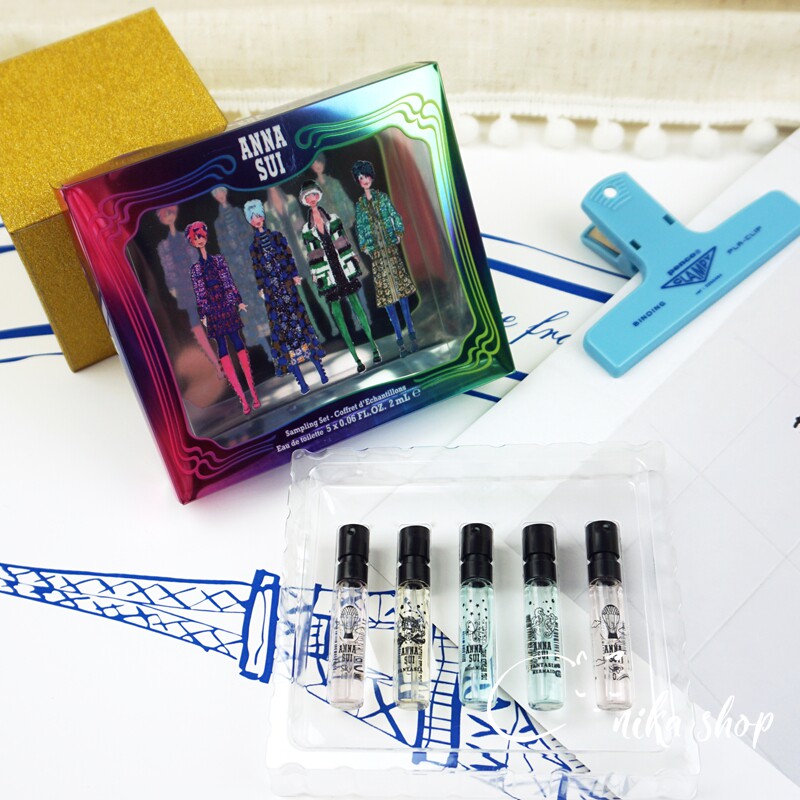 AnnaSui安娜苏幸运许愿精灵美人鱼筑梦天马女香小样试管套装2ML*5