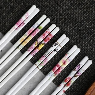 景德镇陶瓷高级不会发霉家庭防霉防滑抗菌高档骨瓷筷子家用10双装