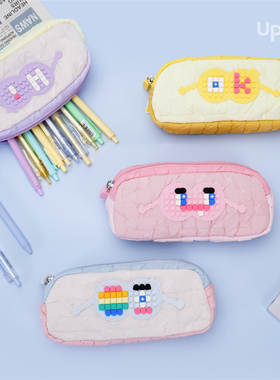 泡芙笔袋upixel少女超萌猫粉色泡泡笔袋小众可爱卡通笔袋收纳袋