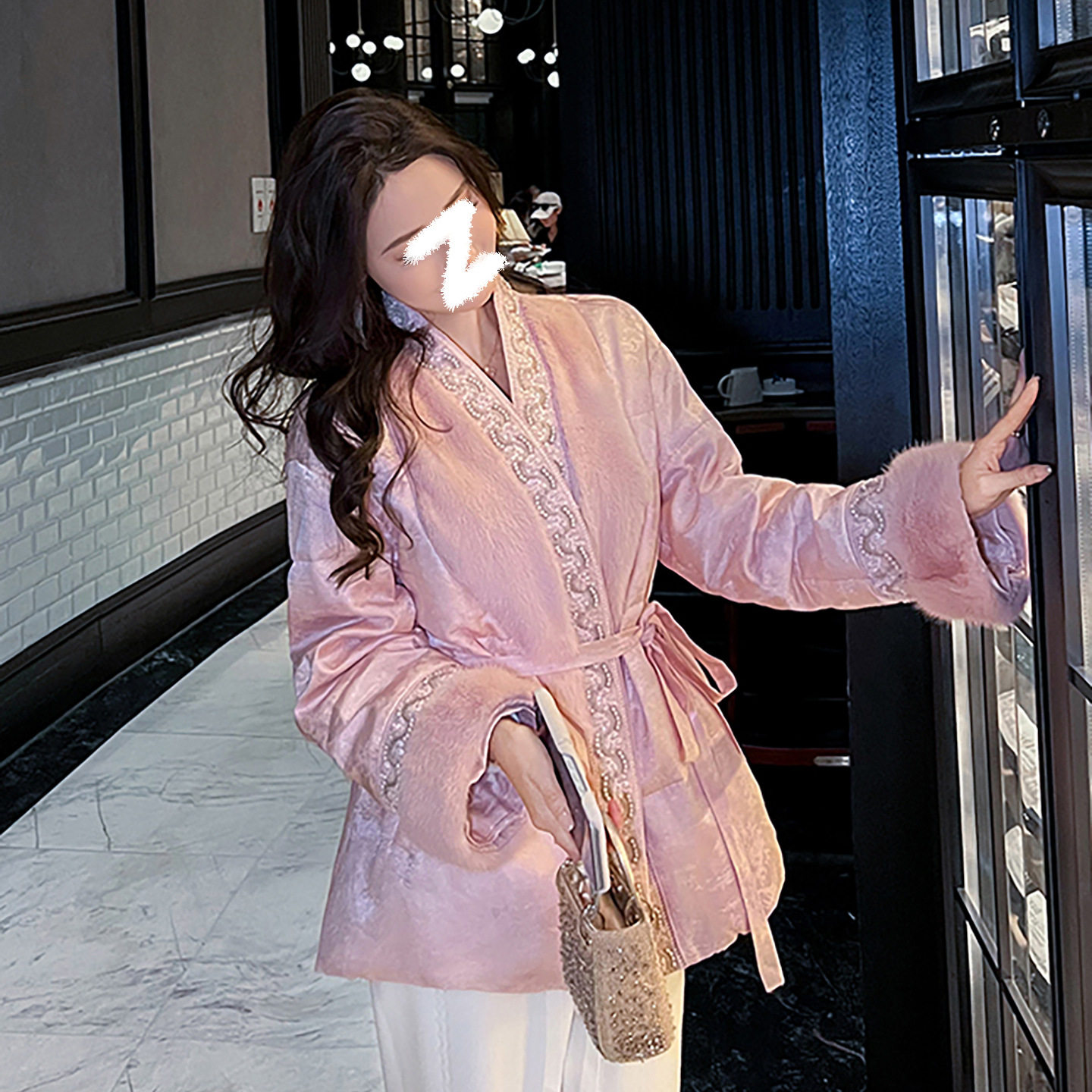 Ayomis高端提花新中式毛羽绒服