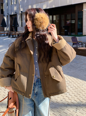 Mistletoe90拼接常规翻领保暖羽绒服25冬季新款2C215-P305-K375