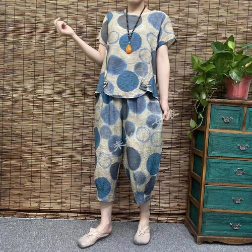 2026新款夏装天丝棉麻套女两件套