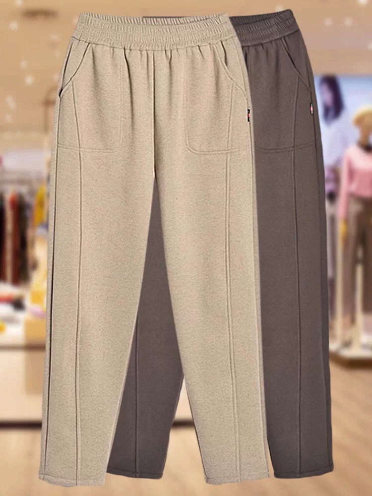 太修身显瘦上衣绒妈妈裤宽松高