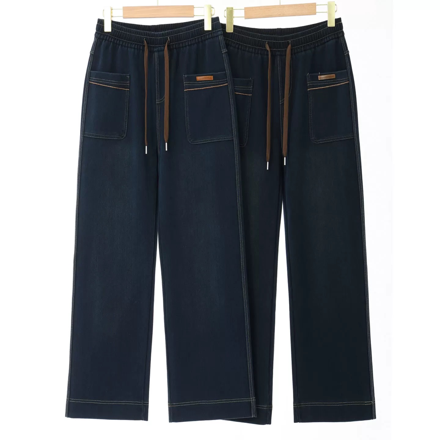 牛仔裤女洋气休闲减龄松紧腰长裤