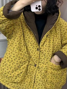 灯芯绒外套女2025新款冬妈妈大码棉袄女款加厚H冬季女士保暖上衣