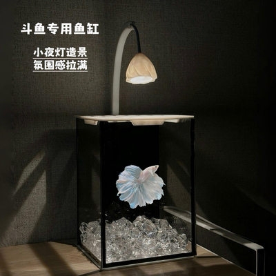 斗鱼专用小鱼缸全套带盖子和灯