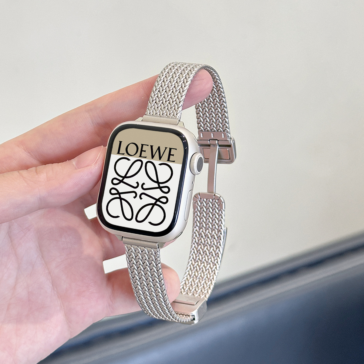 适用AppleWatch麦穗磁吸卡扣苹果手表表带iwatchS9金属s8/7细款女