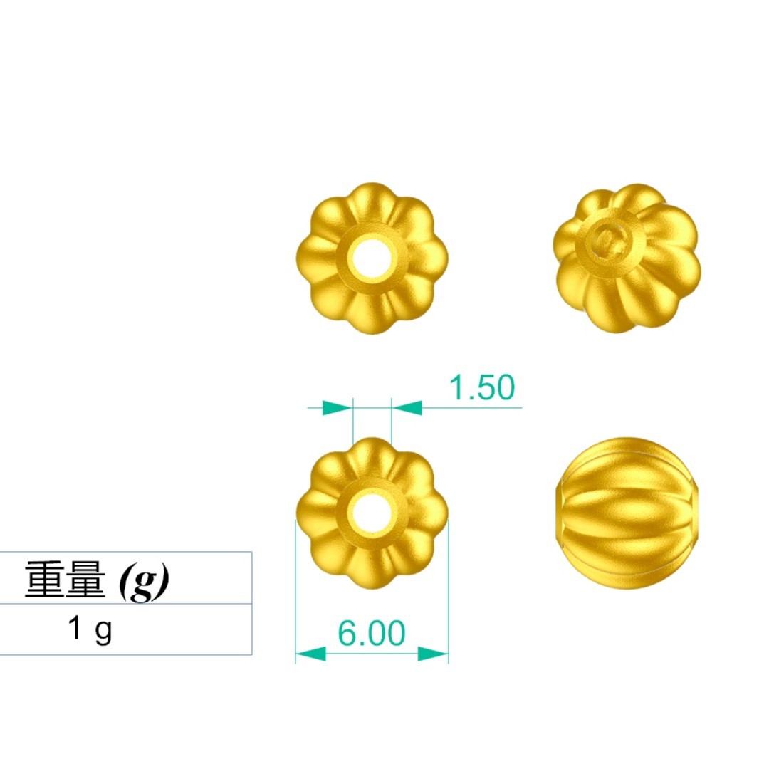 LBS250703201南瓜手串串珠石膏模具 打金模具 金银加工模具