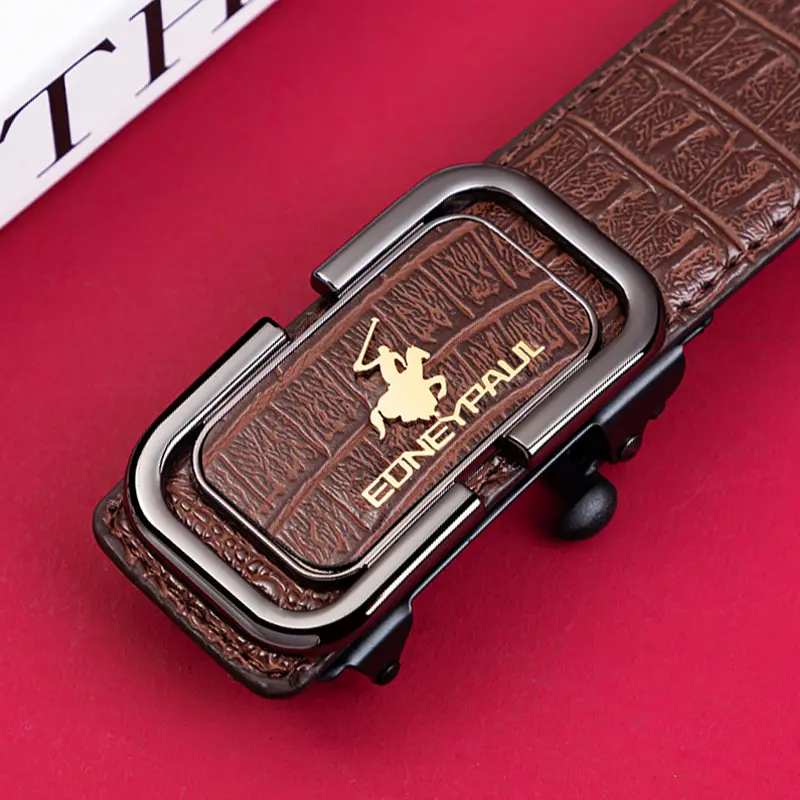 保罗新款男士高档内穿鳄鱼纹腰带