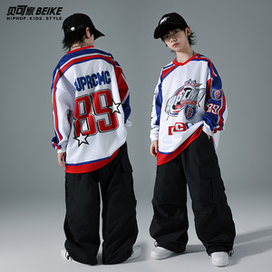 贝可家儿童街舞潮服套装男童嘻哈hiphop童装潮牌少儿街舞演出服装
