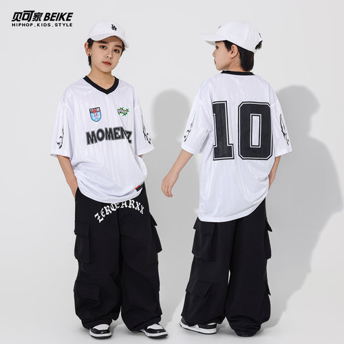 贝可家儿童嘻哈街舞服装短袖男童