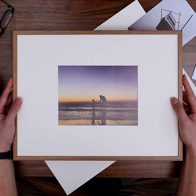 柚木色洗照片做成相框定制加摆台ins风展示挂墙创意装裱画框外框
