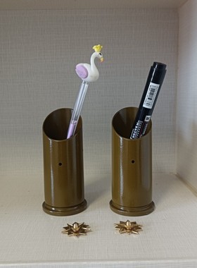 军绿37炮弹壳笔筒创意个性烟灰缸军旅纪念退役弹壳工艺品收藏摆件