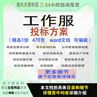 工作服投标方案项目管理实施供货验收参考范本word文档模板可编辑