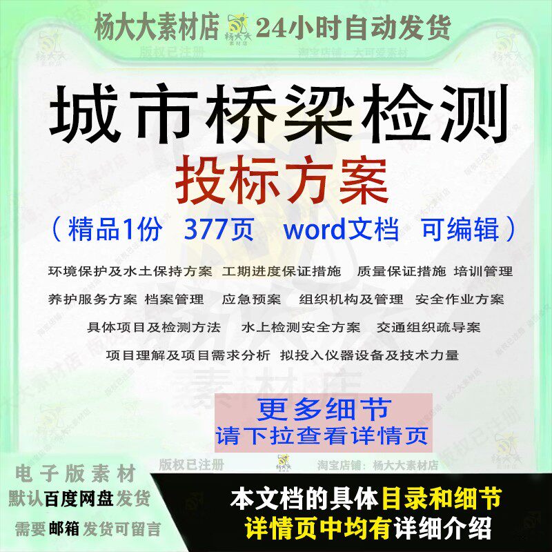 城市桥梁检测投标方案项目服务投标书word文档模板可编辑参考范本