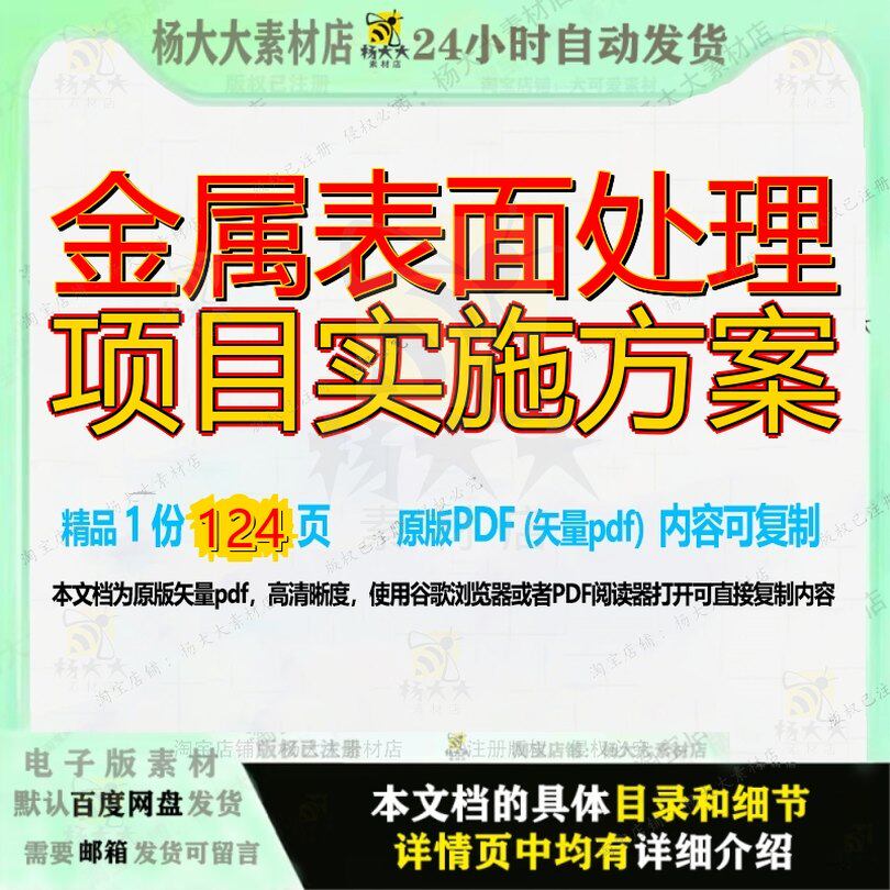 金属表面处理项目实施方案124页 项目实施实施方案处理资料文档