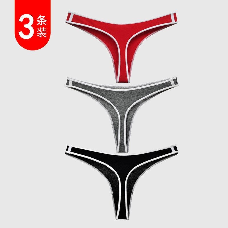 tback纯棉丁字裤女士运动健身