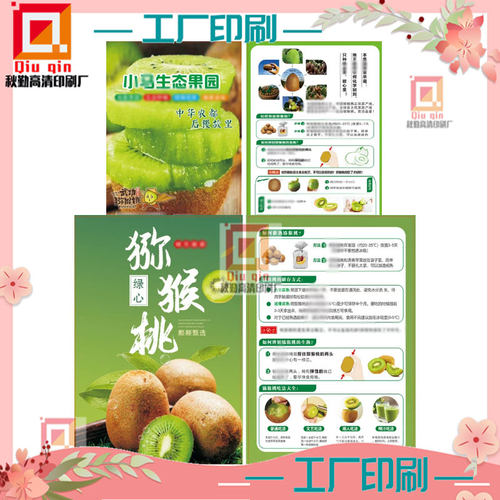 绿心猕猴桃PVC防水不干胶榴莲烫金吊牌300克铜版纸标签设计印刷