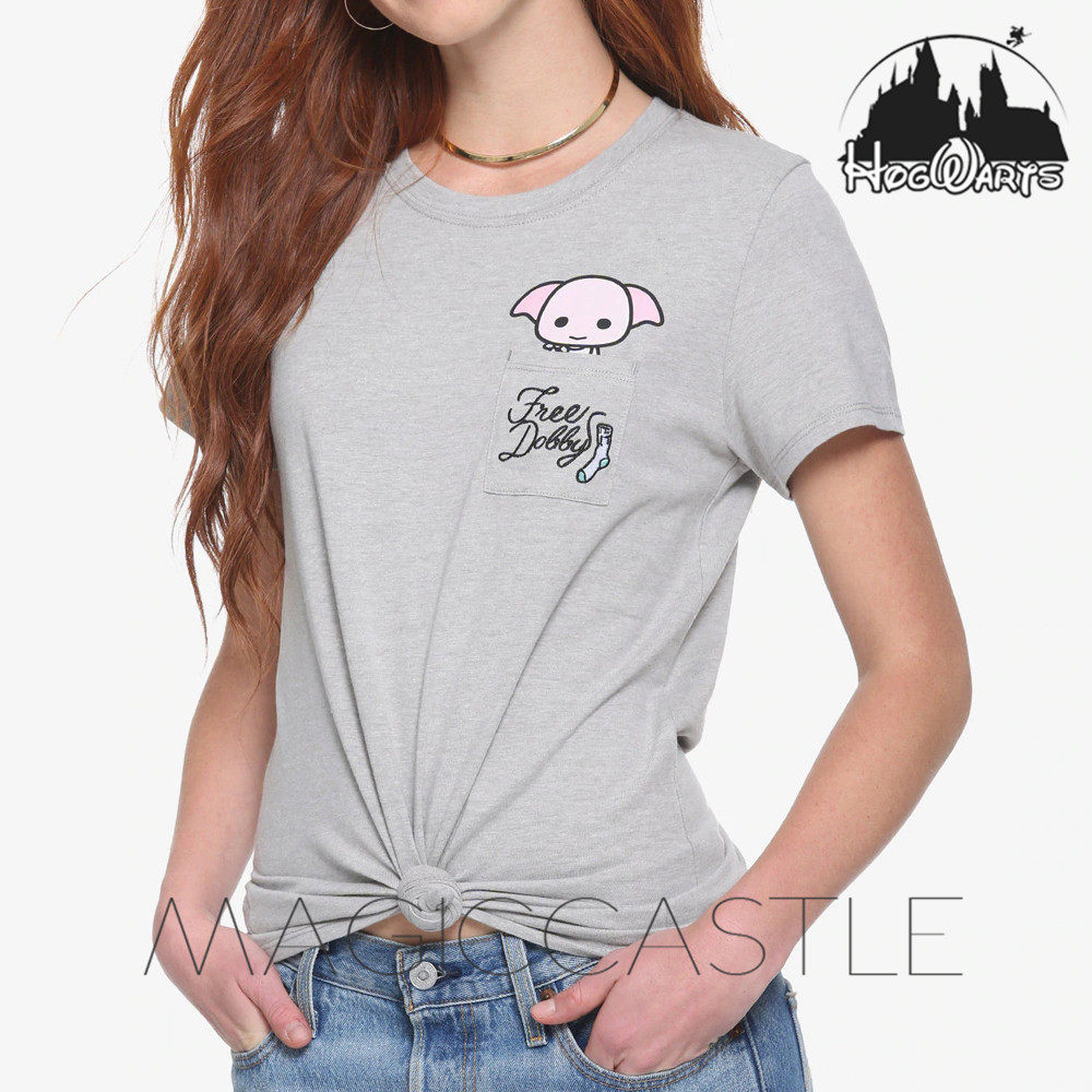 哈利波特 正版wd 宠物小精灵多比刺绣宽松 t恤夏季上衣