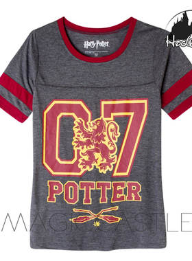 哈利波特 正版WD 07号格兰芬多新款经典 拼接T恤夏季上衣