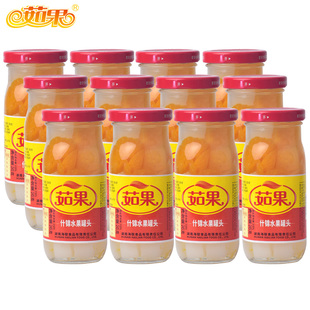 茹果橘子罐头糖水桔片爽什锦椰果黄桃水果整箱245g12罐即食零食