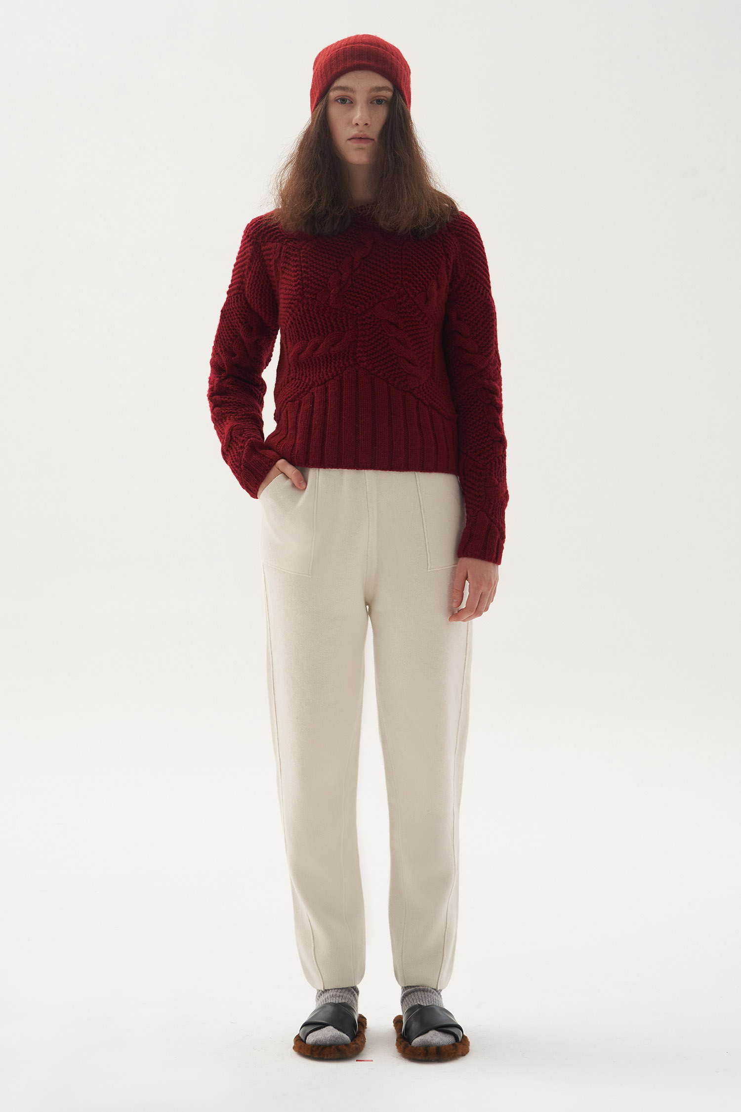 原创设计风手工编织廓形毛衣