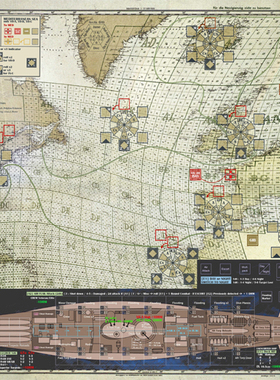 桌游驿站 猎杀潜航 The Hunters Playmat 海战兵军演棋盘牌垫地图