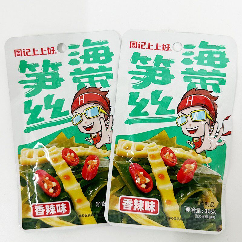 新日期周记上上好海带笋丝香辣味即食佐餐配粥下饭菜海带零食30g