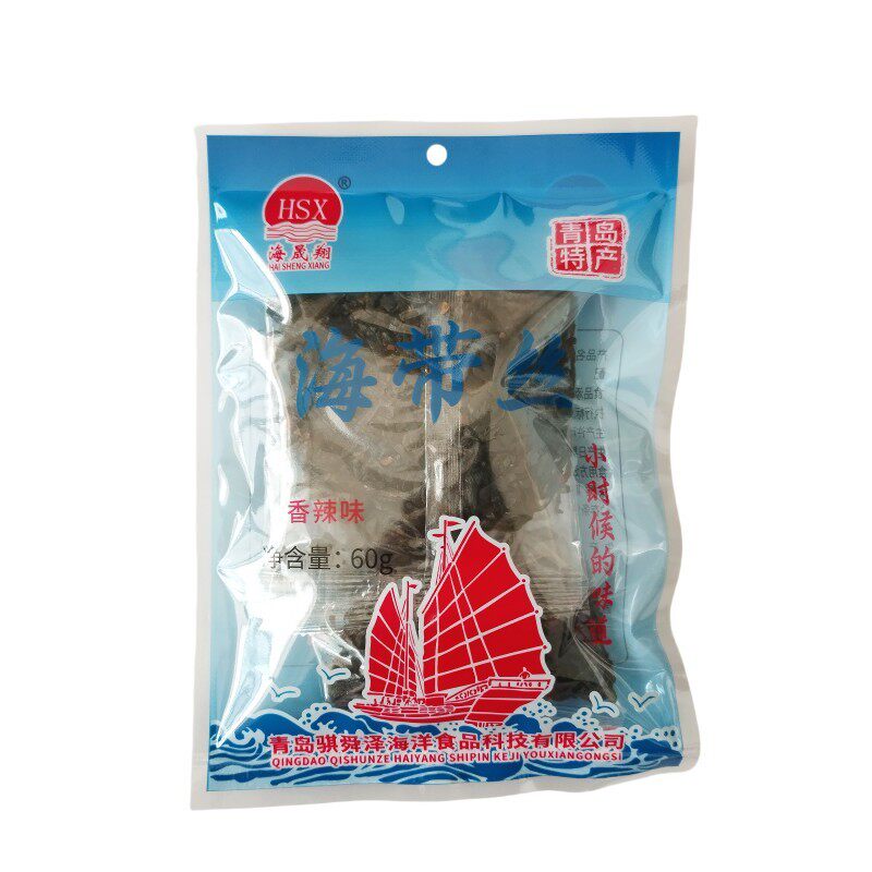 新日期海晟翔干海带丝60g香辣味独立3小包开袋即食小时候的味道