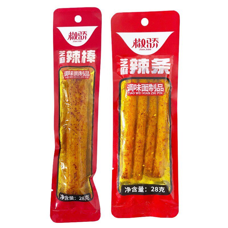 新日期椒骄芝麻辣棒辣条28g*30包面制品辣条童年怀旧辣辣休闲解馋