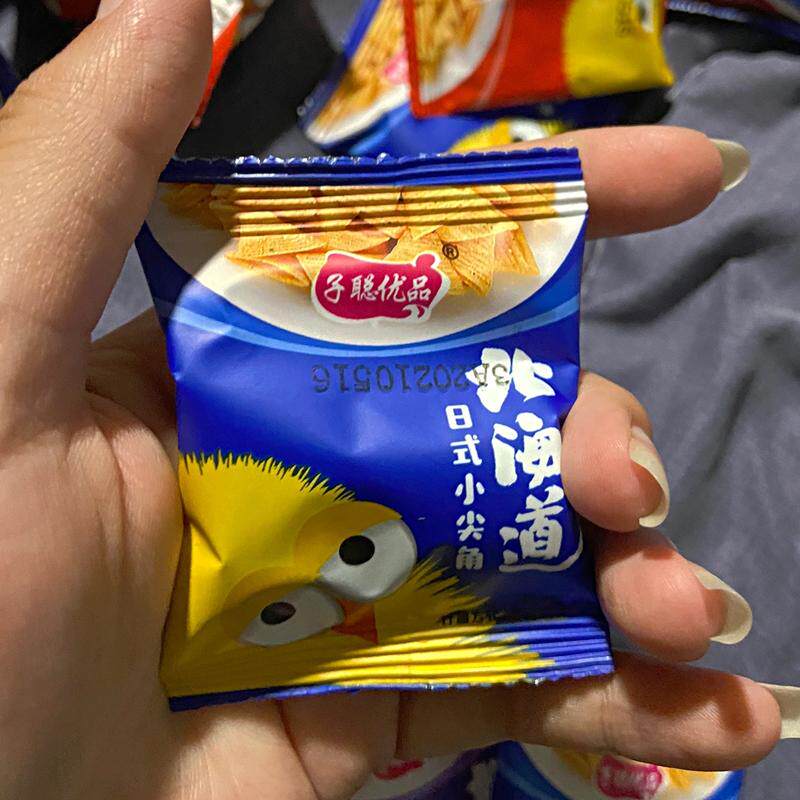 新货子聪优品北海道日式小尖角锅巴薯片零食小吃整箱网红牛休闲食