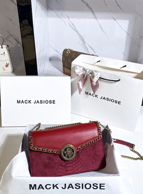 香港专柜真皮洋气红色结婚新娘链条包包女丝绒高级感红色潮流女包