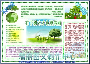 有了树木才更美丽环保彩色电子小报电脑手抄报植树节板报模板194