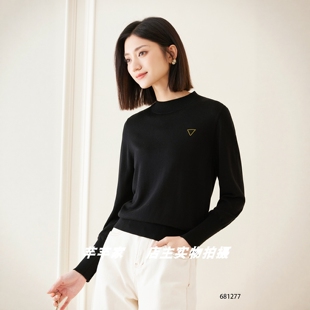 2025秋圆领纯色长袖 莱赛尔女针织衫 上衣 A工厂特价 妮弗曼XY681277