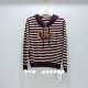 2025秋连帽长袖 茜茜羽3480莱赛尔女装 针织衫 条纹休闲舒适套头上衣